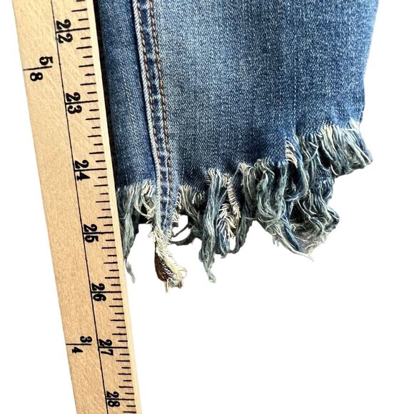 Free People Great Heights Jeans Womens 26 Blue Frayed Skinny Distressed Stretch - Picture 9 of 13
